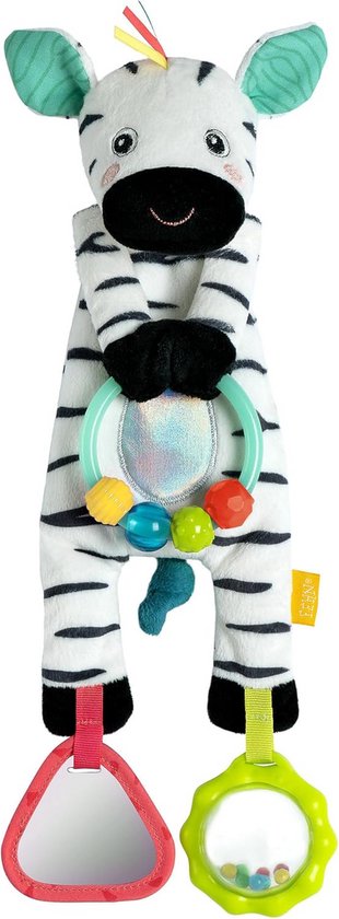 Knuffel Speelgoed Zebra Beanbag voor Kinderwagen en Baby - Activiteitsspeelgoed met Kralenring