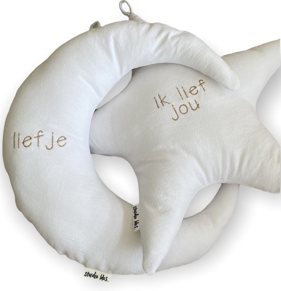Knuffel Ster 40 cm - Knuffel kussen - Off white - Cream van Gaia.