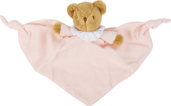 Knuffel Teddybeer Rammelaar 20 cm Biologisch Katoen Roze Cadeau voor Baby van Merkloos