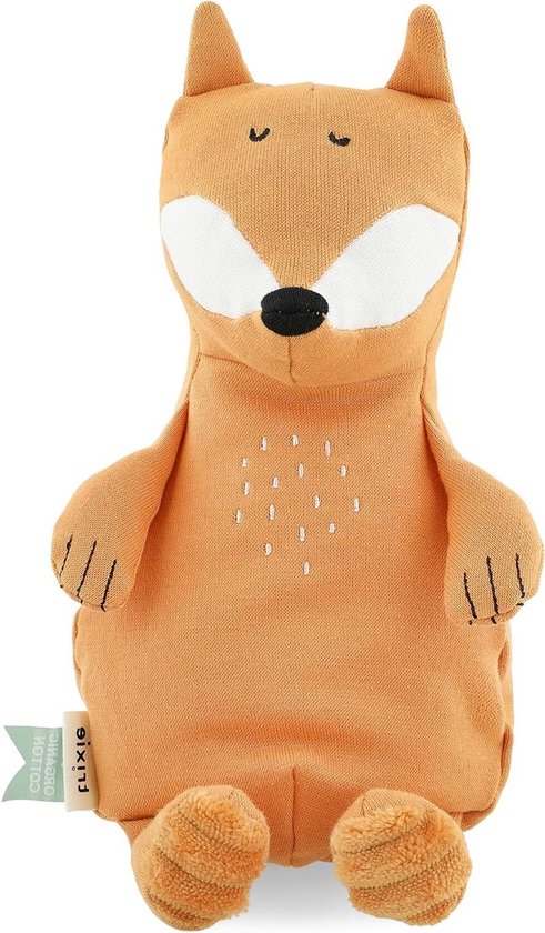 Knuffel Vos Klein - Pluchen Speeltje Dier - Baby Gezelschap - Biologisch Katoen GOTS - 26 cm - Oranje