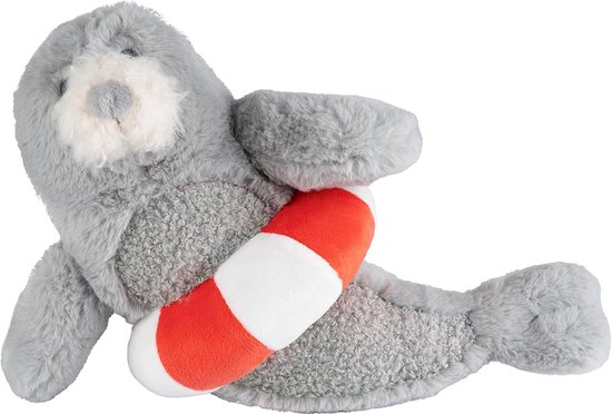 Knuffel Zeedier - Pluche Dier - Spelen en Knuffelen - Gerecyclede Vulling - 30 cm - Grijs