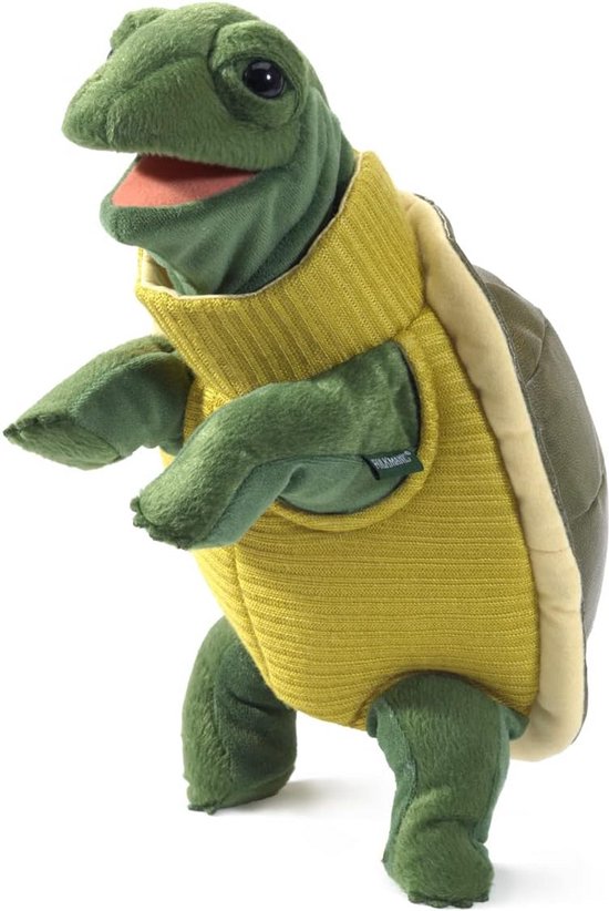 Knuffelbare Schildpad Handpop met Rolkraag voor Kinderen