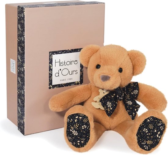 Knuffelbeer Lichtbruin met Bloemenprint - Zacht Pluche Speelgoed voor Baby en Kind, 25 cm