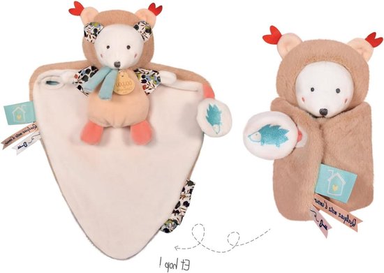 Knuffelbeer - Zachte knuffel - Knuffelen en spelen - 3-in-1 ontwerp - 25 cm - Beige