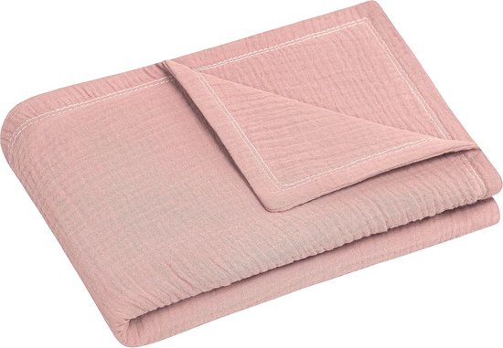 Knuffeldeken 70x100 cm van 100% Katoenen Mousseline in Dusty Rose