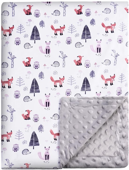 Knuffeldeken Baby 75x100cm, Zachte Katoenen Wikkeldeken Met Uil Voor Kinderwagen - Winterdeken