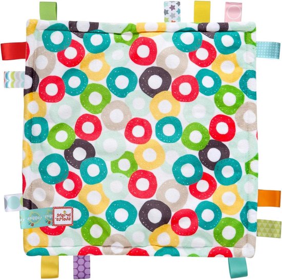 Knuffeldeken Baby - Speelgoed deken - Baby entertainment - Zachte satijnen labels - 30 x 30 cm - Veelkleurig van Merkloos