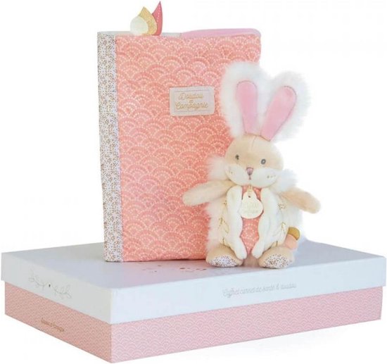 Knuffeldeken en Paspoorthoes Konijn Roze - Cadeau voor Pasgeborenen