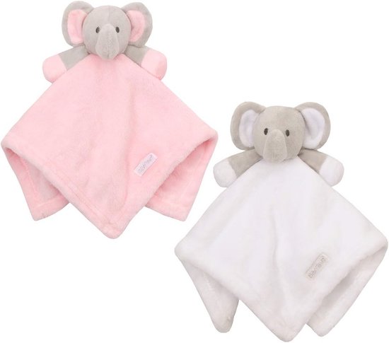 Knuffeldeken voor Baby Jongens en Meisjes - Roze Witte Olifant van Merkloos