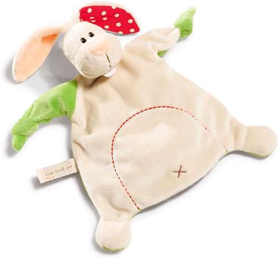 Knuffeldekentje Haas - Zacht Knuffeltje - Baby Comfort - Eerste Knuffel - 25x25 cm - Beige