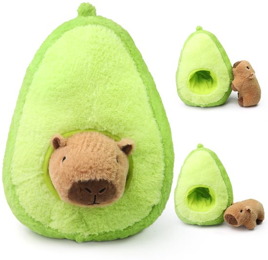 Knuffeldier, 35 cm, pluche Capybara 2-in-1, schattig, pluche knuffeldier, grappig voor meisjes, kinderen, geschenken