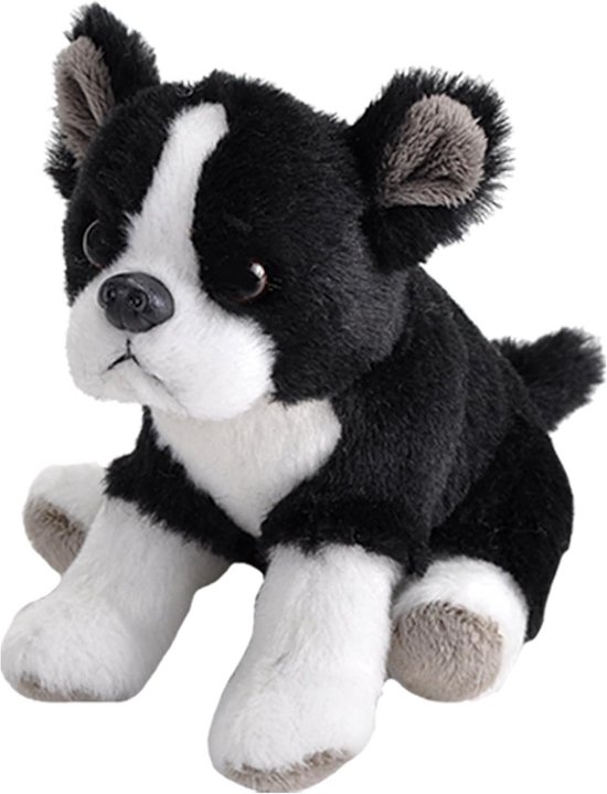 Knuffeldier Boston Terriër Pluche Speelgoed Gemaakt van Gerecyclede Materialen 12 cm