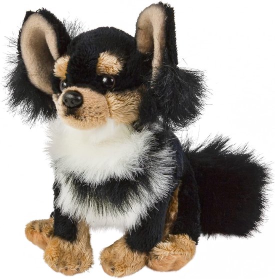 Knuffeldier Chihuahua 15 cm Zwart - Pluchen Hond voor Kinderen van Merkloos