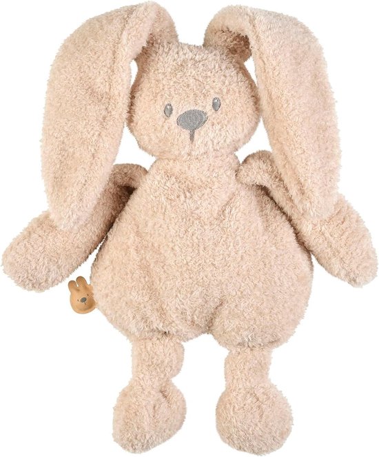 Knuffeldier Haas - Pluche Speelgoed Knuffelbeest - Ontwikkeling Motoriek - Zacht Materiaal - 36 cm - Beige