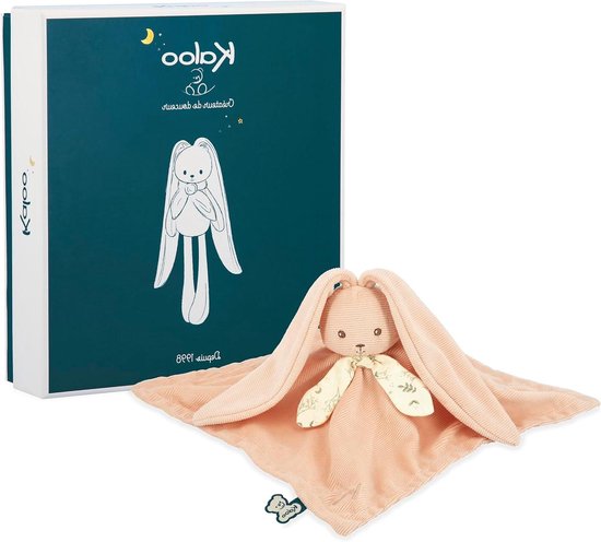 Knuffeldier Konijn - Pluche Konijn Baby - Babyknuffel - Bi-materiaal Corduroy Viscose - 30 x 30 cm - Perzik