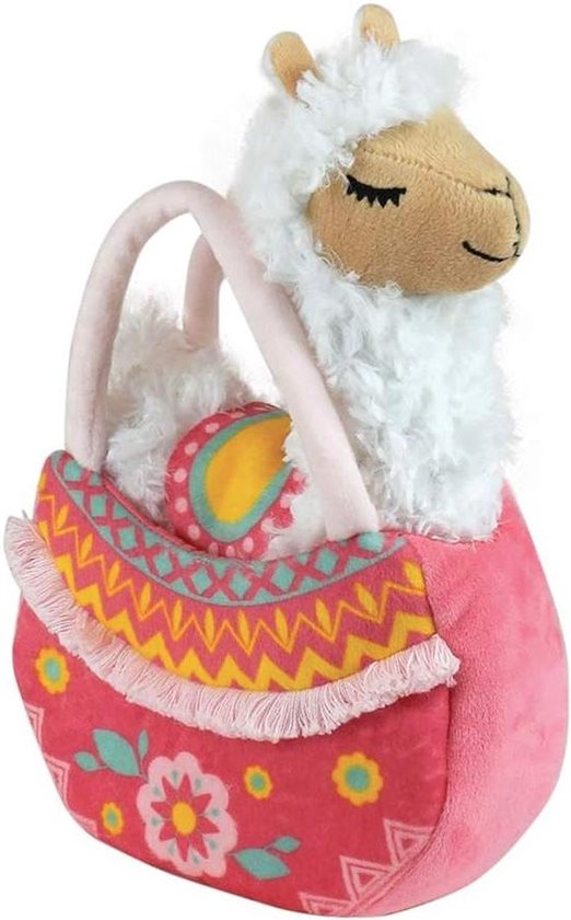 Knuffeldier Lama - Pluche Lama - Reizen met Speelgoed - Zachte Pluche - 24 cm - Wit