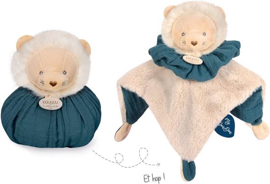 Knuffeldier Leeuwenbal - Pluche speeltje - Knuffelen en spelen - Transformeerbaar 3-in-1 - 25 cm - Bruin