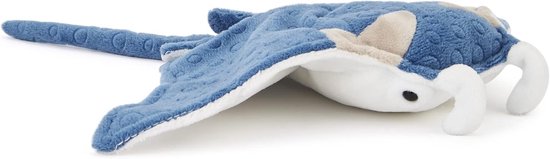 Knuffeldier Manta Rog - Zachte Pluche Dier - Kinderkamer Decoratie - Safari Dierencollectie - 31-33 cm - Blauw van Merkloos