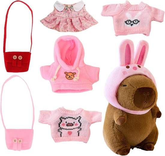 Knuffeldier Pluche - Zacht Dierenfiguur - Fantasie Stimuleren - Inclusief Accessoires - 22 cm - Meerkleurig