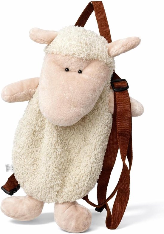 Knuffeldier Schaap - Pluche Dier - Kinderspeelgoed - Geïntegreerde Rugzak - 33 cm - Wit