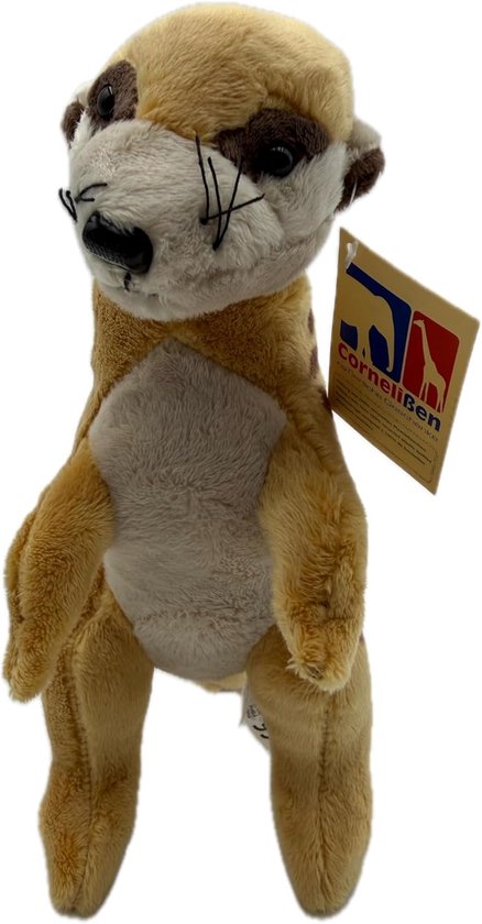 Knuffeldier Stokstaartje - Pluche Dier - Kinderkamer Decoratie - Wasbaar op 30°C - 21 cm Hoog - Bruin