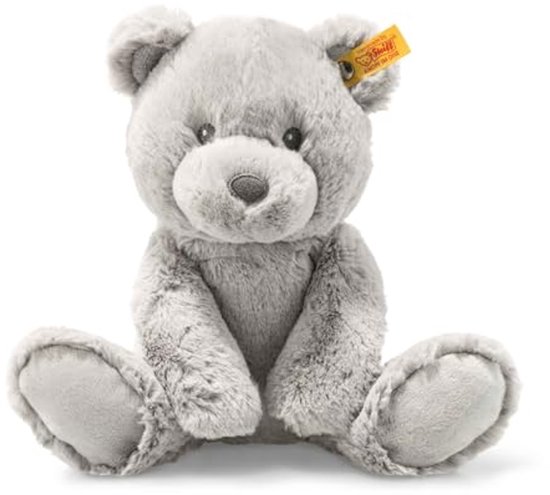 Knuffeldier Teddybeer 28 cm Lichtgrijs - Zachte Pluche Knuffel voor Baby's en Kinderen van Benbat