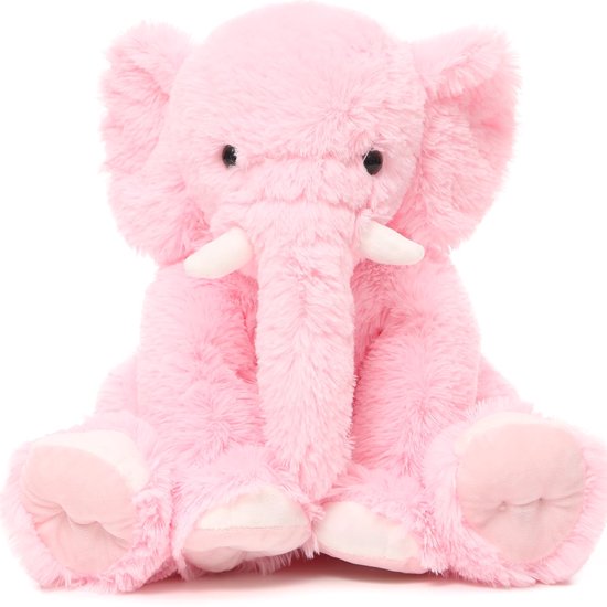 Knuffeldier, XXL, 50 cm groot, olifant, pluche knuffeldier, zittend, knuffeldier, verjaardagscadeau voor kinderen, baby's, meisjes en jongens