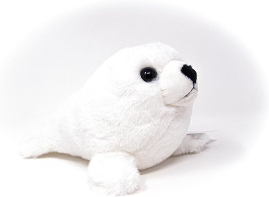 Knuffeldier Zeehond - Pluche Dier - Kinderkamer Decoratie - Zacht Met Granulaat - 20 cm - Wit van Merkloos