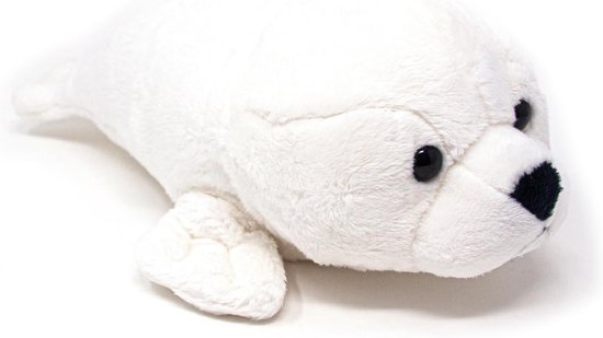 Knuffeldier Zeehond - Pluche Dier - Kinderkamer Decoratie - Zachte Granulaat Vulling - 32 cm - Wit