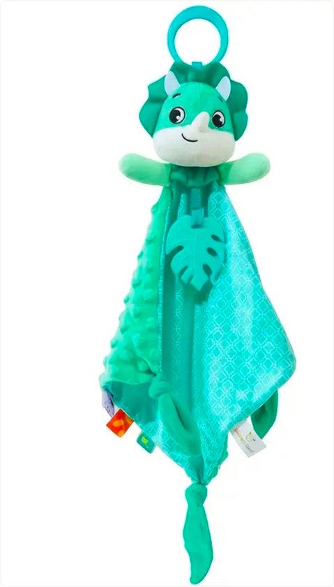 Knuffeldoek Dino XL - Tutteldoek Dinosaurus - Baby knuffel - peuter knuffel - Kinderwagenhanger van Mamabrum