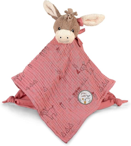 Knuffeldoek Ezel Emmily Lichtrood - Zacht en Knuffelbaar Speelgoed voor Baby's van Merkloos