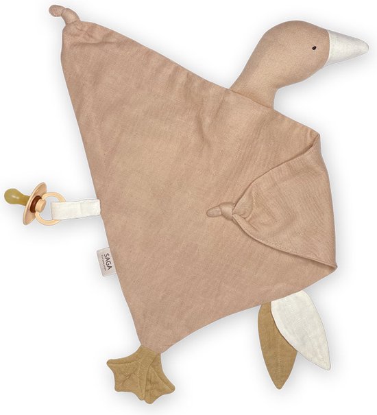 Knuffeldoek gans - clay - kraamcadeau - Saga copenhagen - speendoek van Saga Copenhagen