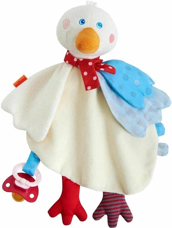 Knuffeldoek Gans - Zacht Speelgoed - Baby Troosten - Met Speelelementen - 20 x 39 cm - Meerkleurig