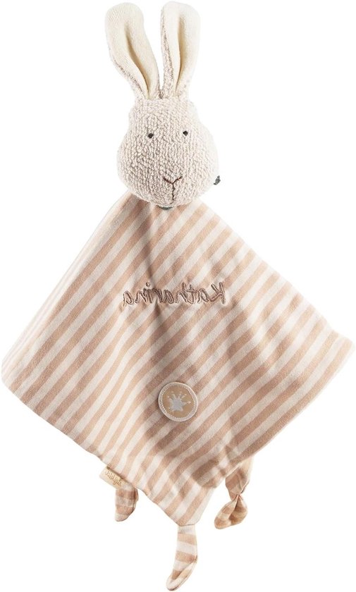 Knuffeldoek haas - Zachte knuffel - Baby troosten - Geborduurde naam - Eén maat - Beige van Merkloos