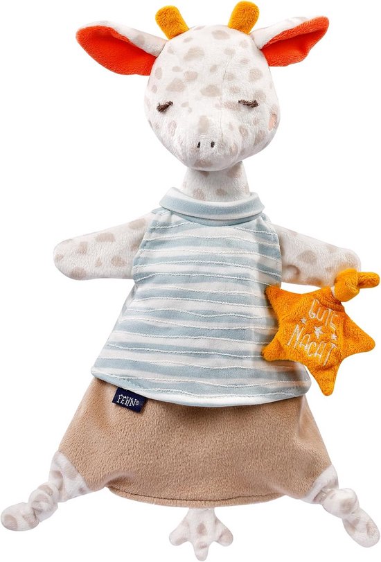 Knuffeldoek-Handpop Giraf - Schattige Troostknuffel met Glow-in-the-Dark Borduurwerk voor Baby's vanaf 0 Maanden - Afmeting: 30 cm van Tiamo