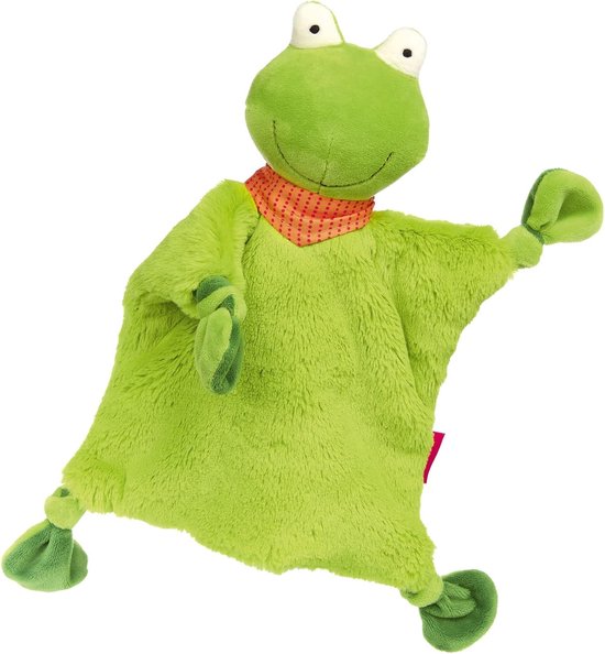 Knuffeldoek Kikker - Troostdoekje Pluche - Baby Gebruik - Platte Soepele Vorm - 28 Bij 22 cm - Groen