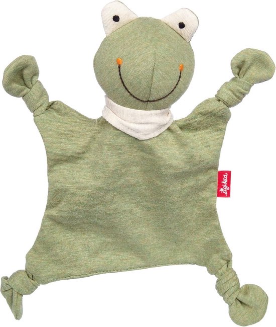 Knuffeldoek Kikker - Zachte Trooster - Baby Comfort - Geborduurde Ogen - 18 cm - Groen