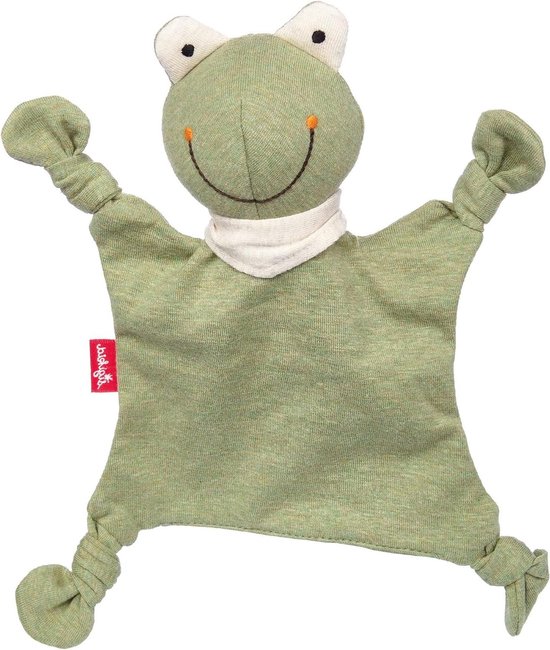 Knuffeldoek Kikker - Zachte trooster - Baby comfort - Gevuld hoofd knopen - 18 cm - Groen