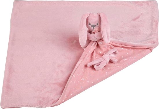 Knuffeldoek Konijn - Zachte metgezel - Baby troosten - Licht op in donker - 50 x 50 cm - Dusky Pink