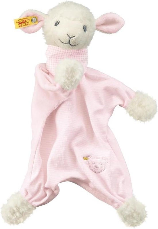 Knuffeldoek Lam - Knuffeldoekje Baby - Troosten Baby - Babyzachte Pluche - 30 cm - Roze