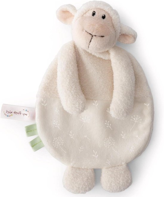 Knuffeldoek Lam - Zacht Tutdoekje - Knuffelen Troosten - Voelbaar Design - 25 x 17 cm - Wit