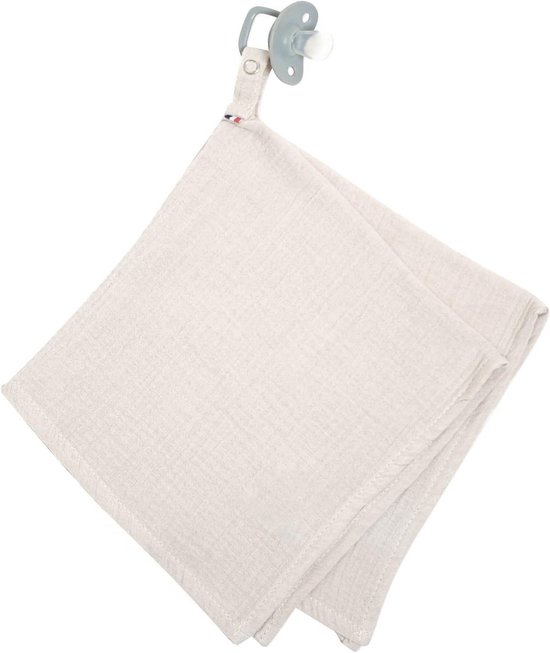 Knuffeldoek met Fopsenbevestiging van Katoengaas voor Baby's, Gemaakt in Frankrijk