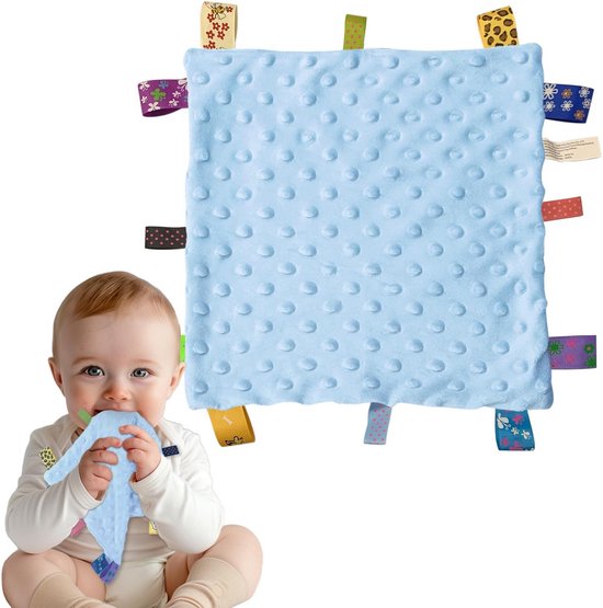 Knuffeldoek met Labeltjes voor Baby Jongen - Zacht en Stimulerend Speelgoed