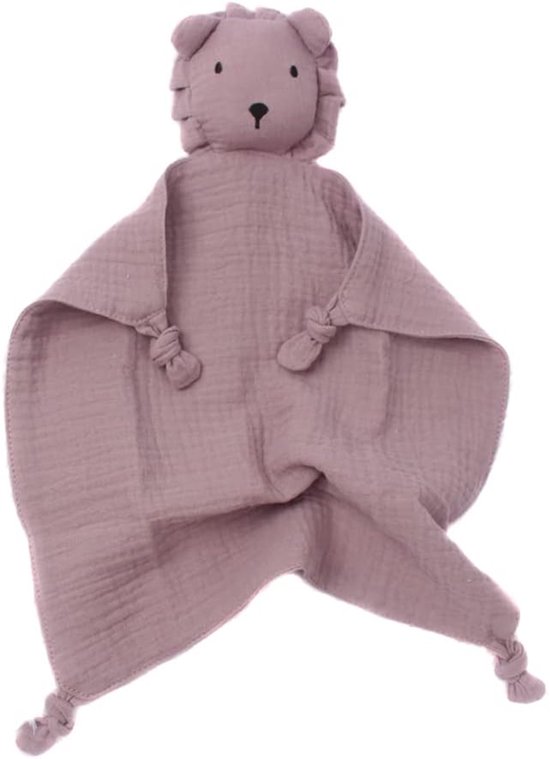 Knuffeldoek met Panda - Baby Knuffel - Baby Comfort - Dubbele Laag Mousseline - 30 x 30 cm - Lila