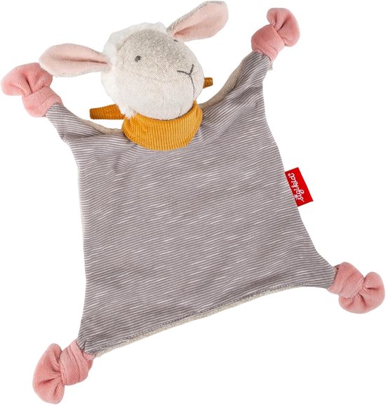 Knuffeldoek Schaap - Speelgoed Babyartikel - Baby Knuffelen - Lichtgewicht Ontwerp - 25x20 cm - Grijs/Roze van Merkloos