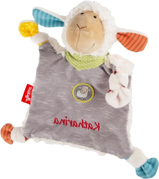 Knuffeldoek Schaap - Speendoekje Baby - Troosten en Spelen - Gepersonaliseerd met Naam - One Size - Grijs