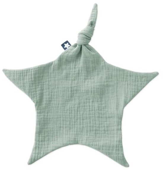 Knuffeldoek van 100% katoen-mousseline - 35 cm - Oeko-Tex gecertificeerd - Groene babyknuffel van Merkloos