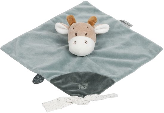 Knuffeldoek van katoen en polyester (mousseline), giraffe Luna, metgezel vanaf de geboorte, Ca. 27 x 27 cm, Luna en Axel, groen/beige