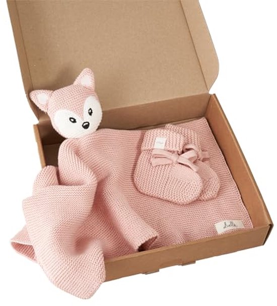 Knuffeldoek Vos van 100% Organisch Katoen - Premium Knuffeldeken en Sokjes, Zacht en Ademend