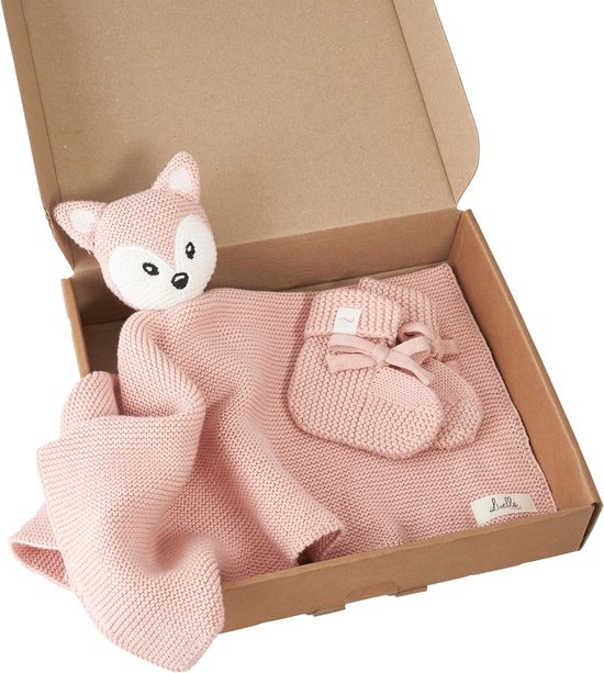 Knuffeldoek Vos van 100% Organisch Katoen - Premium Knuffeldeken en Sokjes, Zacht en Ademend